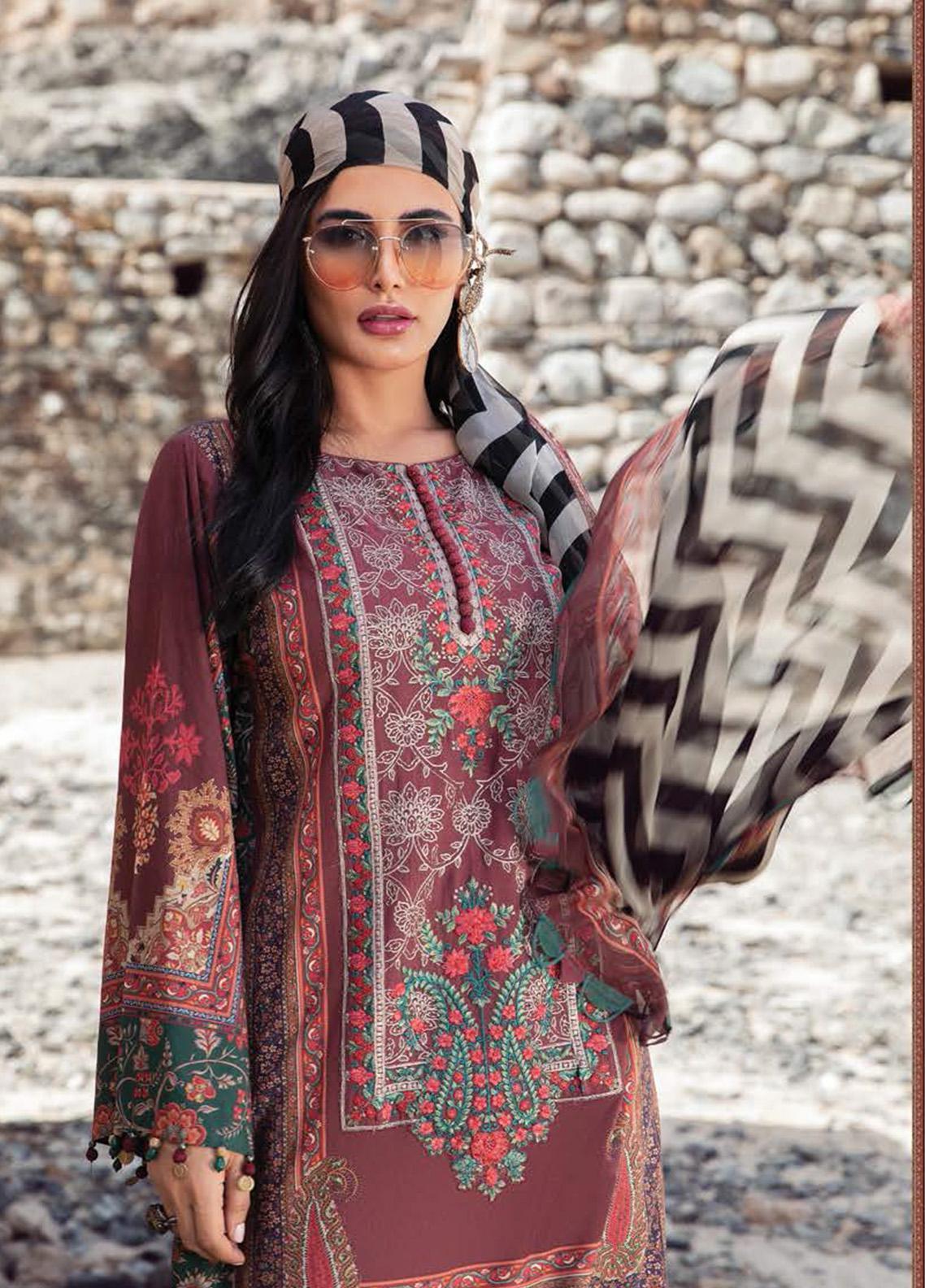 Desert Rose by Maria B Printed Linen Suits Unstitched 3 Piece MB22DR MPT-1507-A - Winter Collection