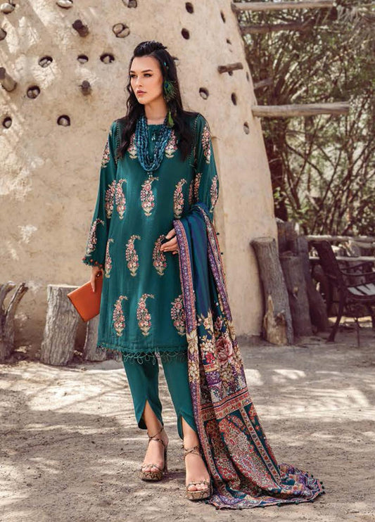 Desert Rose by Maria B Printed Khaddar Suits Unstitched 3 Piece MB22DR MPT-1508-A - Winter Collection