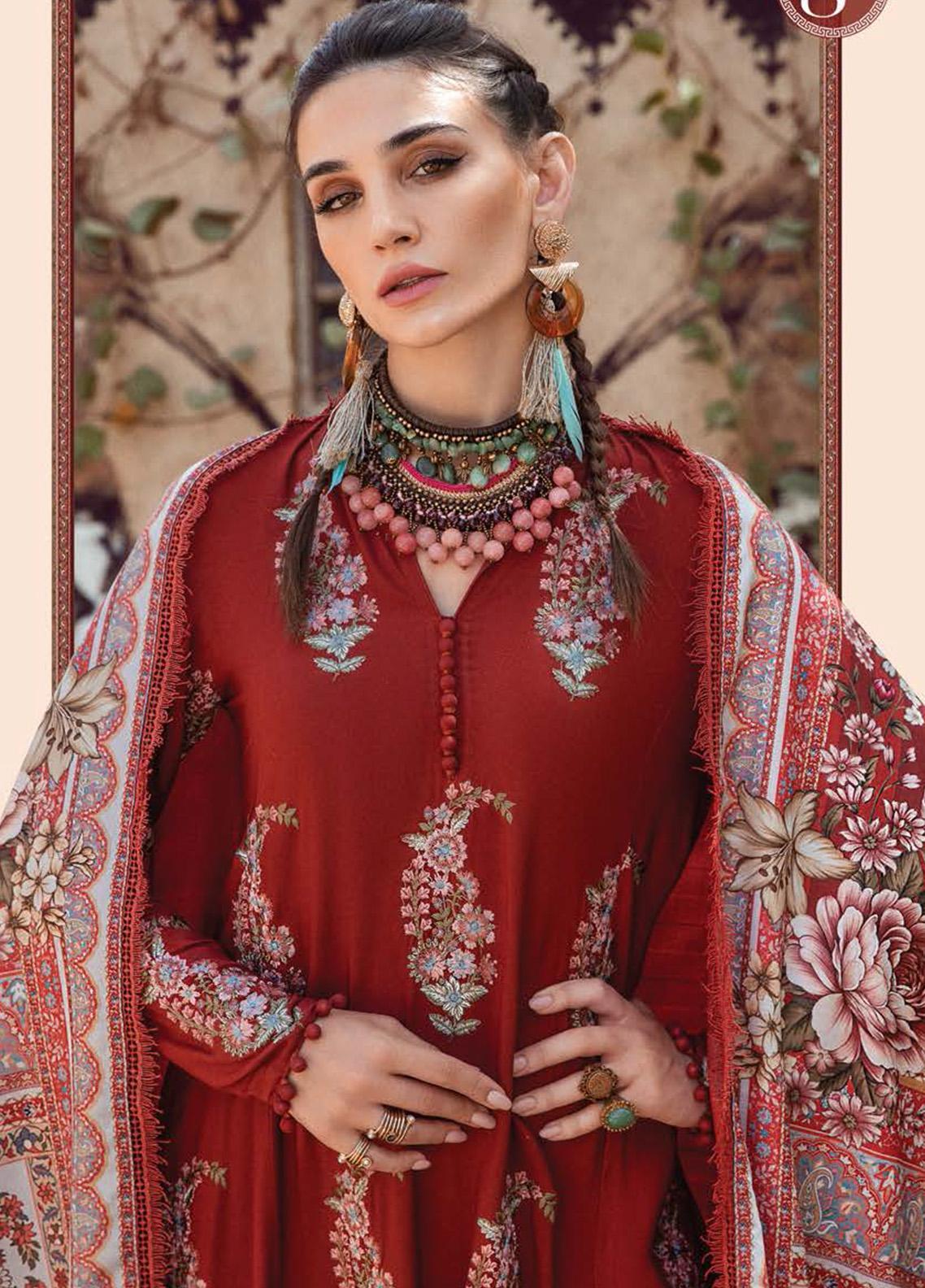 Desert Rose by Maria B Printed Khaddar Suits Unstitched 3 Piece MB22DR MPT-1508-B - Winter Collection