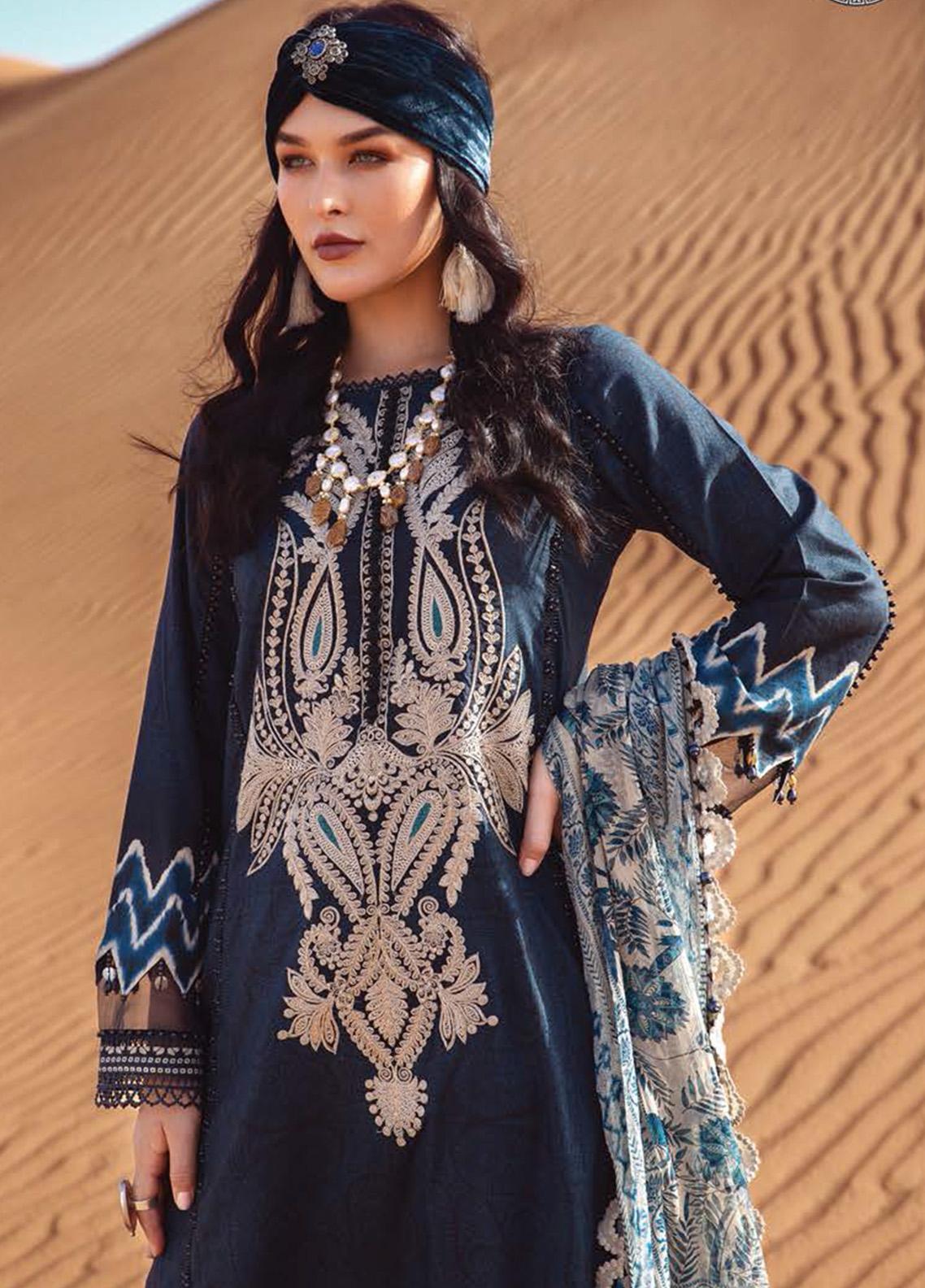 Desert Rose by Maria B Printed Cambric Suits Unstitched 3 Piece MB22DR MPT-1509-B - Winter Collection